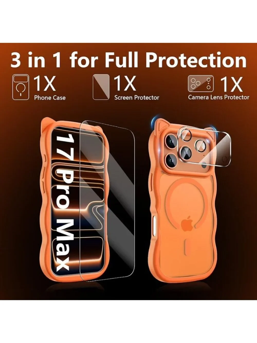 iPhone 17 Pro Max Magnetic Case with Screen & Camera Lens Protector- 6.9
